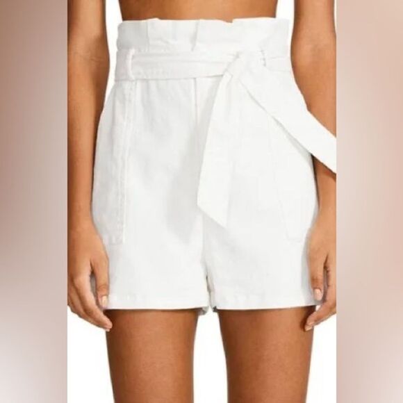 Steve Madden BB Dakota White Seaside Paperbag High Waisted Bermuda Shorts Small - Picture 2 of 11